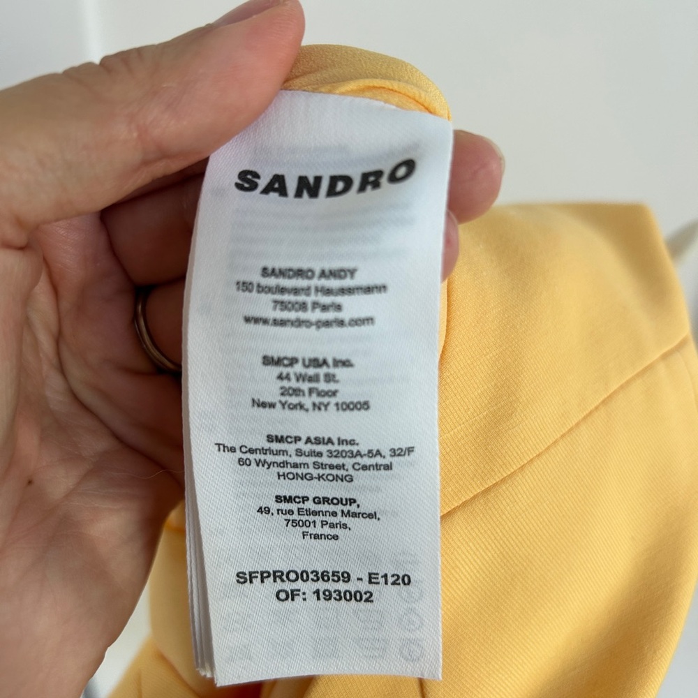 Sandro Butter Yellow Buttoned Mini Dress - Picture 5 of 7